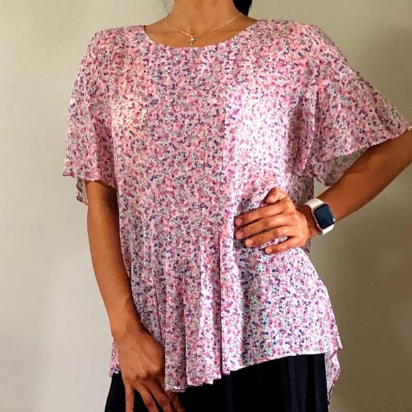 NEW WITH TAGS!   French Connection Semi Sheer Floral Blouse Size 8 - Picture 2 of 12